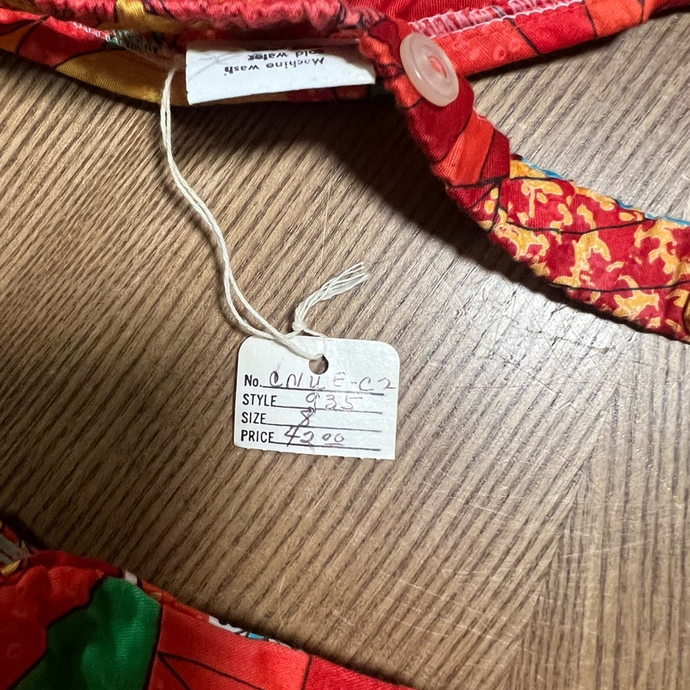VINTAGE NWT 1960’s Swimsuit Paradise Hawaii Bikini Red Tropical Print - Picture 9 of 13